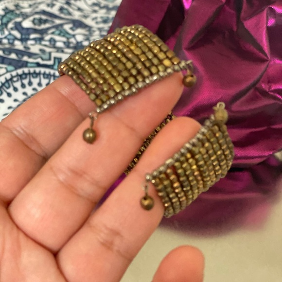 Bronze beaded bangle cuff - Picture 4 of 5